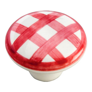 Hickory Hardware English Cozy P2180-WRCK Red Checker 1 1/2" Cabinet Knob Pull