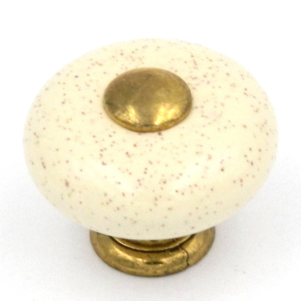Hickory Hardware Tranquility 1 1/4" Lancaster latón pulido a mano y perilla central para gabinete de avena P222-OM