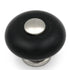 Hickory Hardware Tranquility P222-SNB - Pomo central para gabinete (níquel satinado y porcelana negra, 1 1/4 pulgadas)