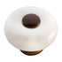 Hickory Hardware 1 1/4" White Porcelain Cabinet Knob with Bronze Stem P222-VBZW