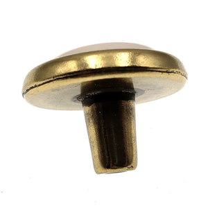 Hickory Hardware Tranquility 1 1/4" Lancaster Hand Polished Brass and Light Almond Porcelain Knob P225-LAD
