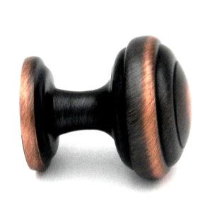 Hickory Hardware Zephyr 1" Oil Rubbed Bronze Round Ringed Dome Cabinet Knob P2286-OBH
