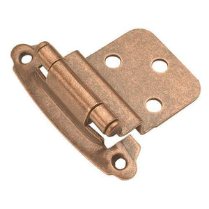 Hickory Hardware Antique Copper 3/8" Offset Self Closing Cabinet Hinges P243-AC