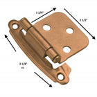 Pair Of Satin Nickel Flush Self-Closing Cabinet Hinges - Hickory P244-SN, Easy Mount