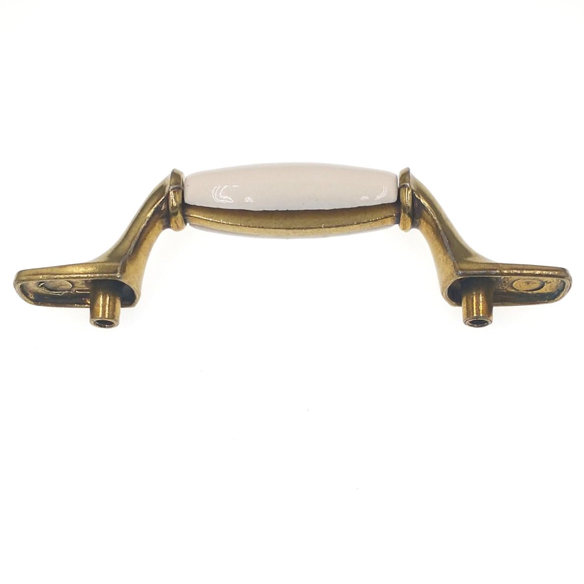 Hickory Hardware Manor House Brass 3"cc Cabinet Handle with Light Almond Insert P248-LAD