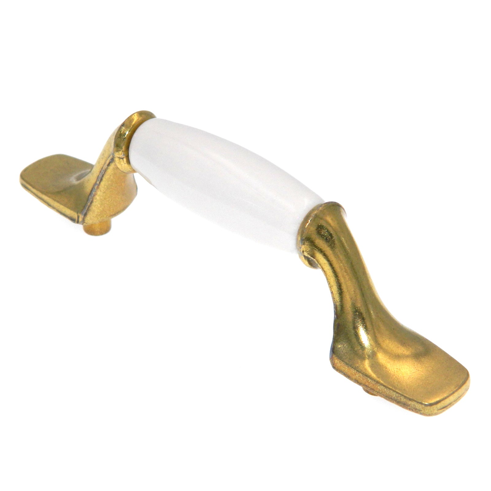 Hickory Hardware Manor House Brass 3"cc Cabinet Handle with Light Almond Insert P248-LAD