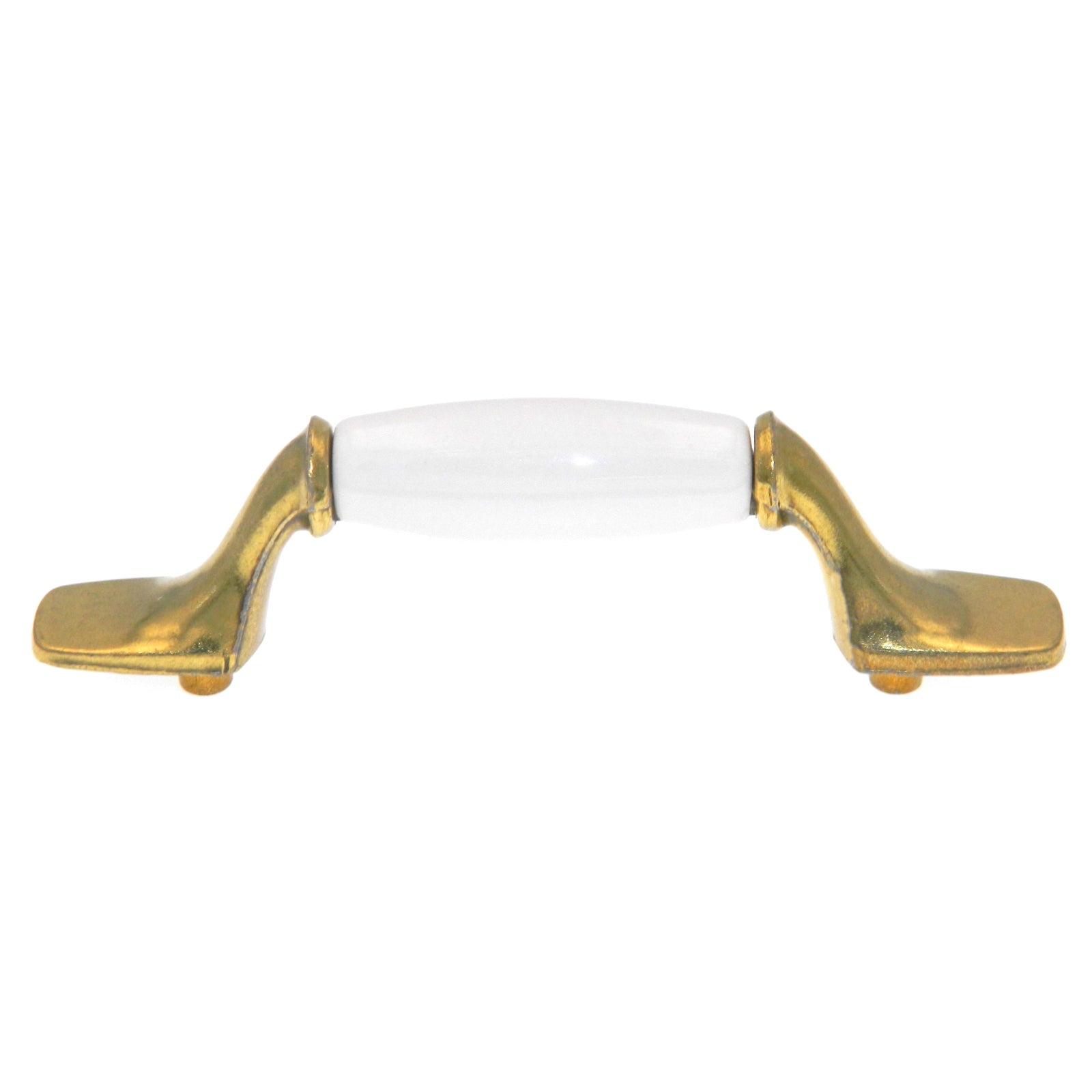 Hickory Hardware Manor House Brass 3"cc Cabinet Handle with Light Almond Insert P248-LAD