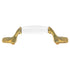 Hickory Hardware Manor House Brass 3"cc Cabinet Handle with Light Almond Insert P248-LAD
