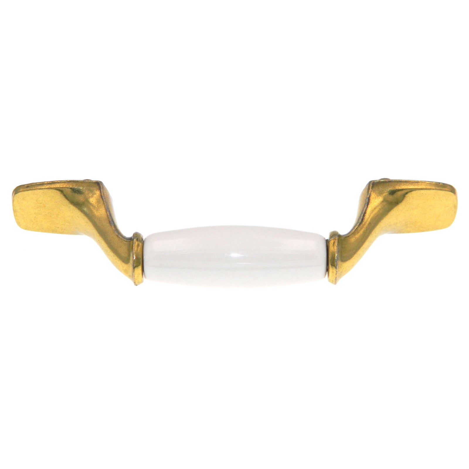 Hickory Hardware Manor House Brass 3"cc Cabinet Handle with Light Almond Insert P248-LAD