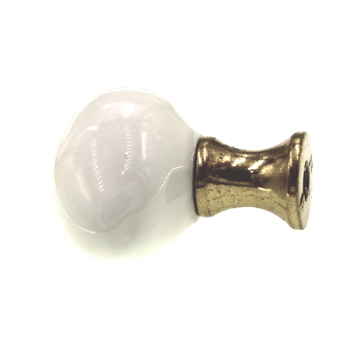 Hickory Hardware English Cozy White Polished Brass 1 1/4" Cabinet Knob P26-24