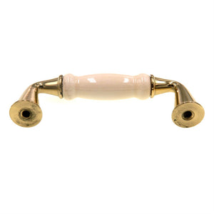 Hickory Hardware Tranquility Polished Brass with Ivory Insert 3"cc Cabinet Handle Pull P260-IV