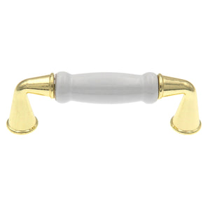 10 Pack Hickory Tranquility P260-W Polished Brass White 3"cc Arch Cabinet Handle Pull