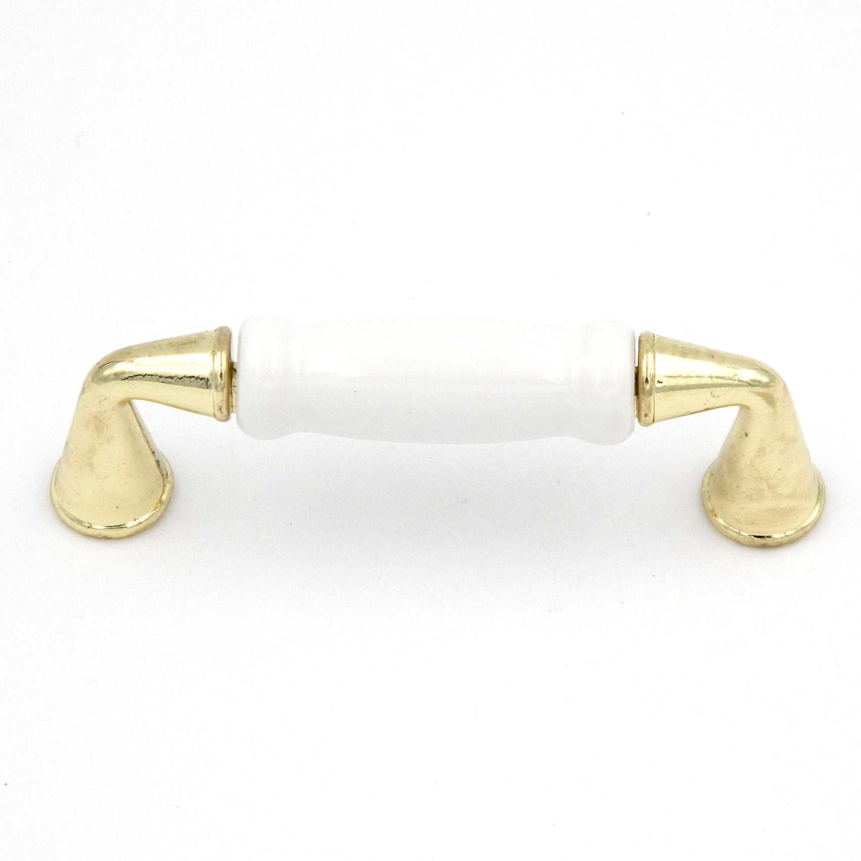 20 Pack Hickory Tranquility P260-W Polished Brass White 3"cc Arch Cabinet Handle Pull