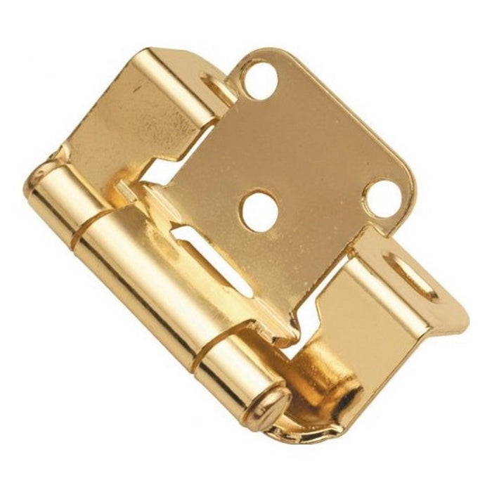 Pair Hickory Hardware Hinges Partial Wrap 1/2" Overlay Polished Brass P2710F-3