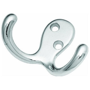 Hickory Hardware Chrome Double Prong Utility Hook For Coat Or Robe P27115-CH