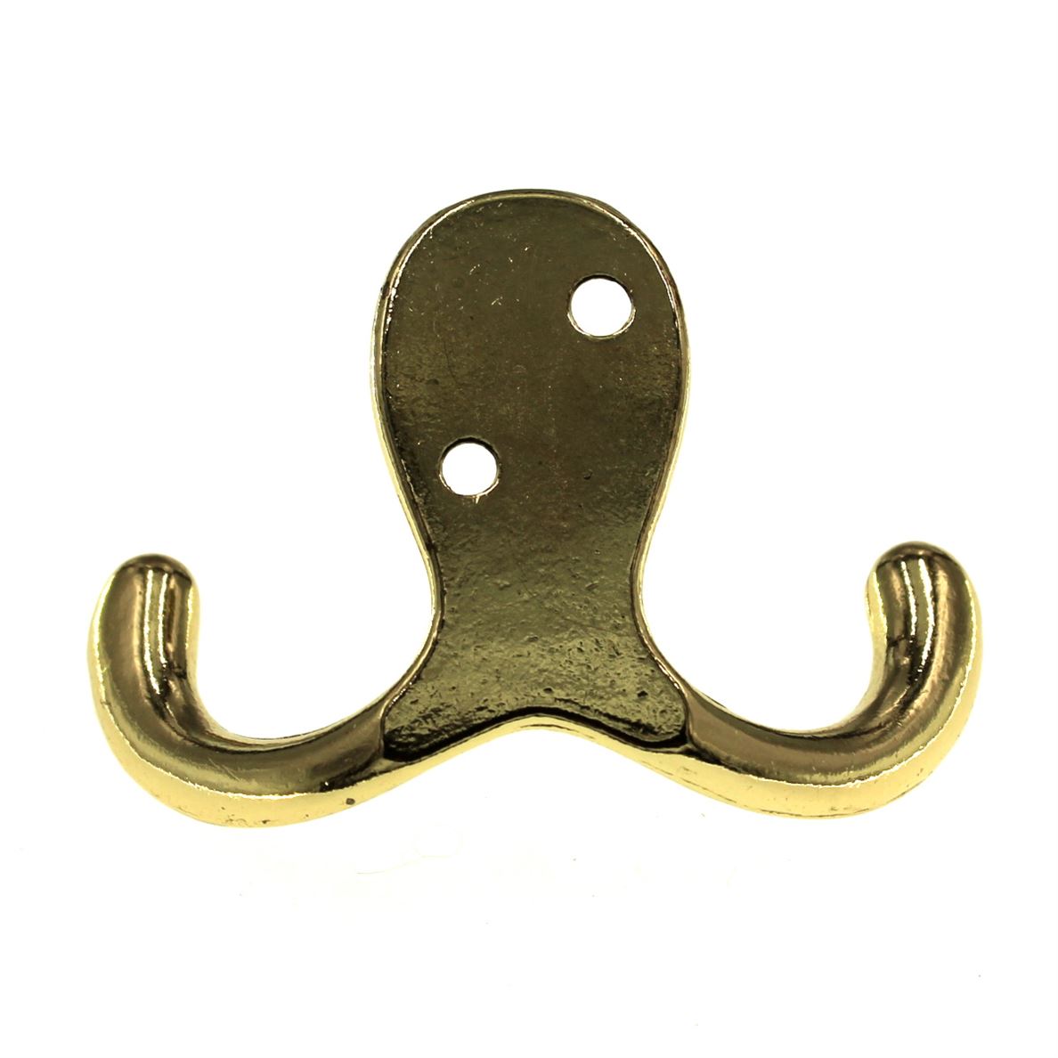 Steel Traditional Double Prong Coat Hook 241-421 - Antique Brass