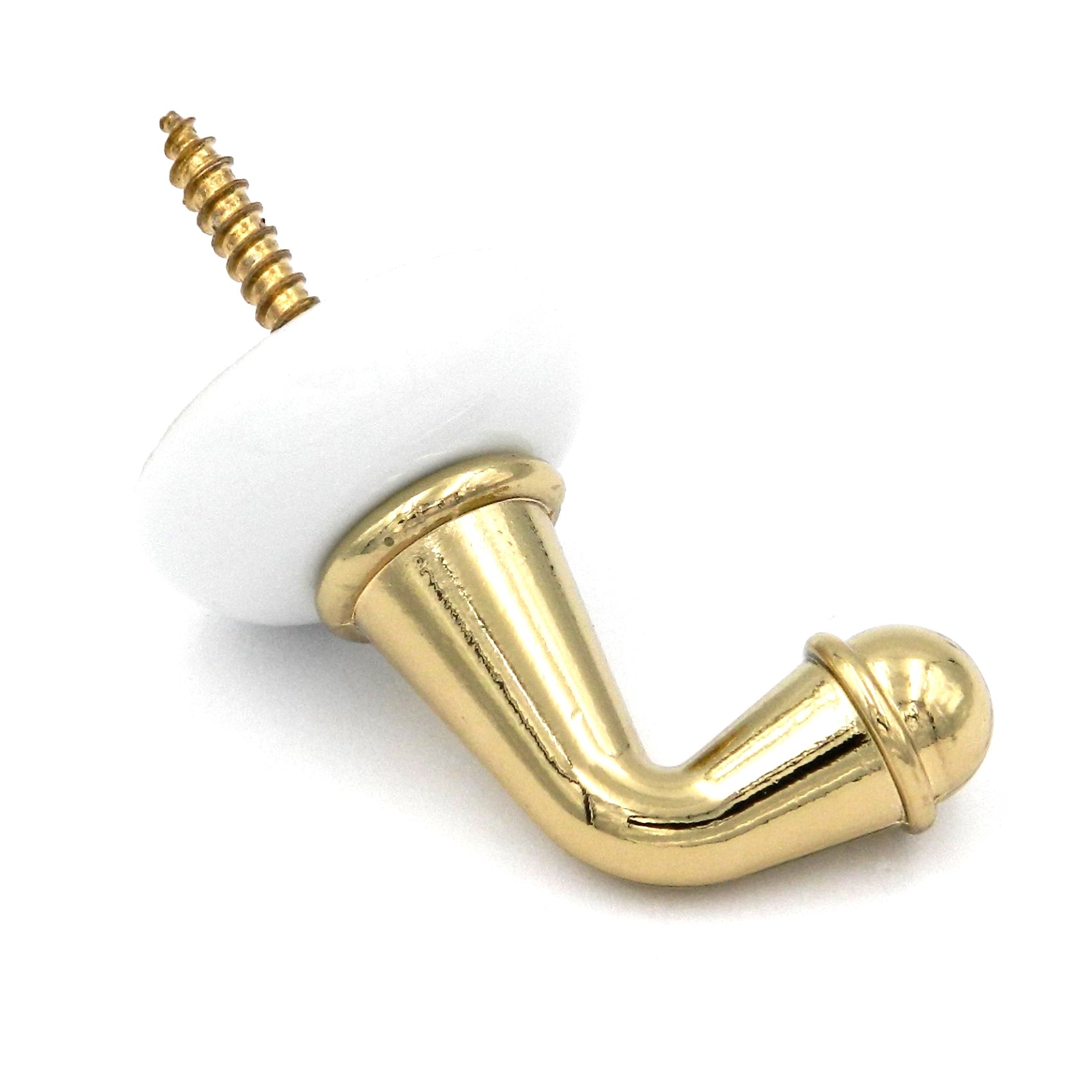 Hickory Hardware P27130-PB - Ganchos de porcelana para bata o abrigo de porcelana de latón pulido