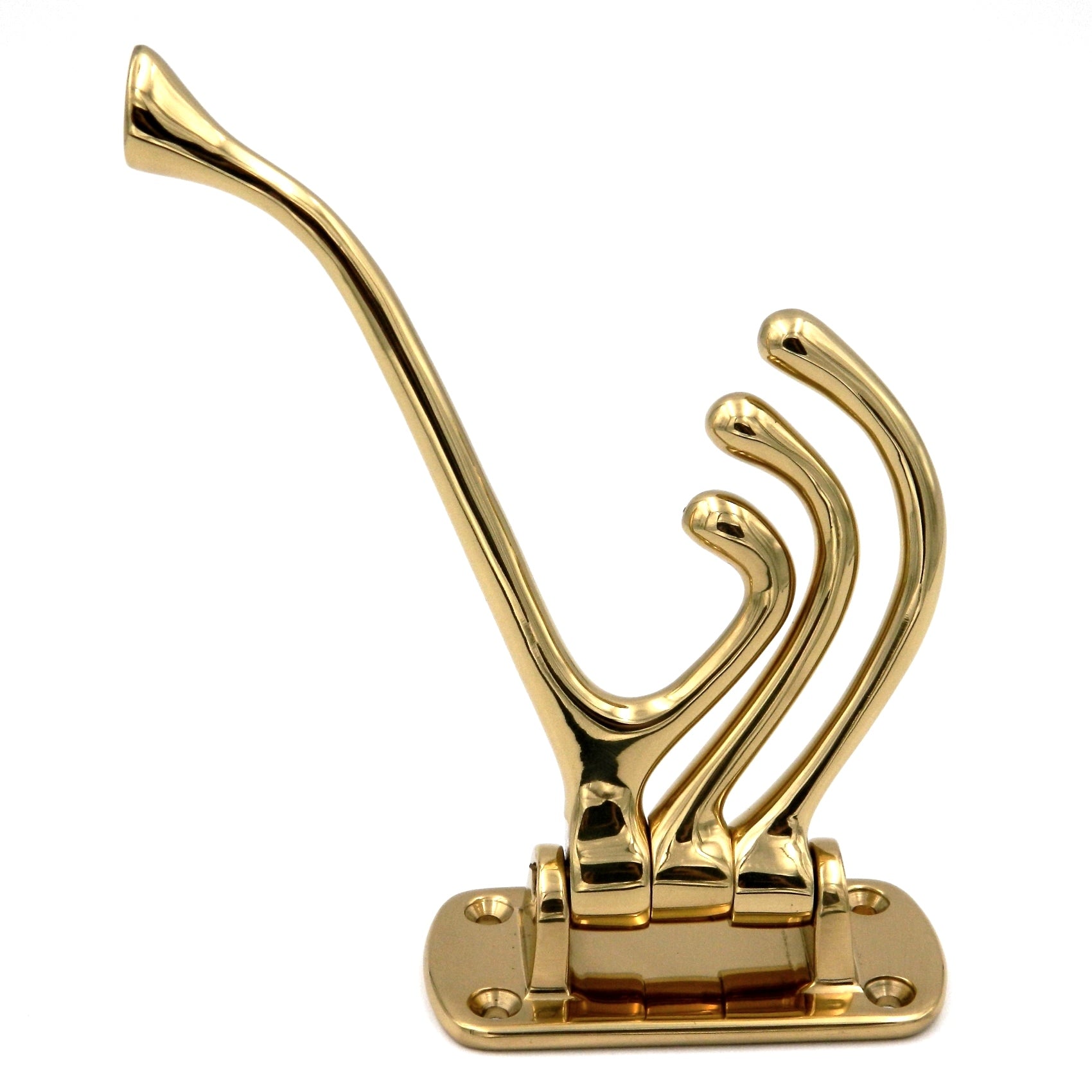 Hickory Hardware Polished Brass Solid Brass Coat and Hat, Robe Elegance Hooks P27355