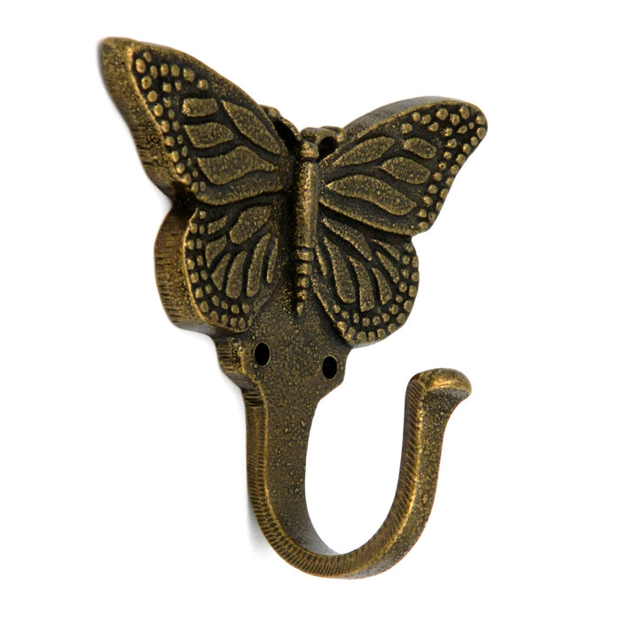 Hickory Hardware Natural Wonders Antique Brass Butterfly Wall Mount Clothes Hook P27703-AB