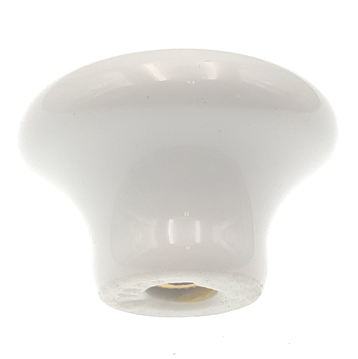 Hickory Belwith P28-BF Pomo redondo de cerámica blanca de 1 1/4 pulgadas con flor azul