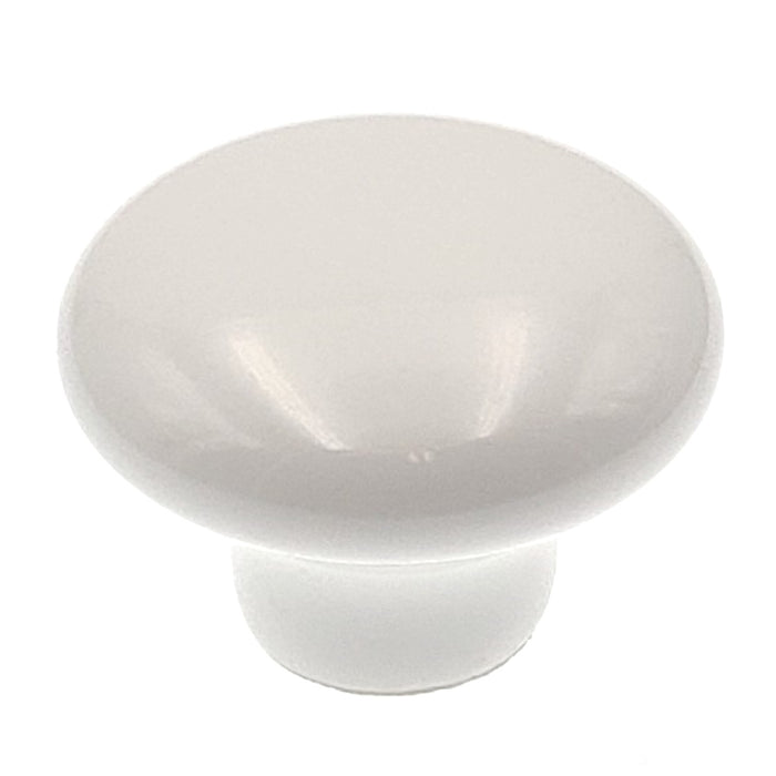 Hickory Hardware ENGLISH COZY Perilla redonda blanca para gabinete de porcelana de 1 1/4" P28-W