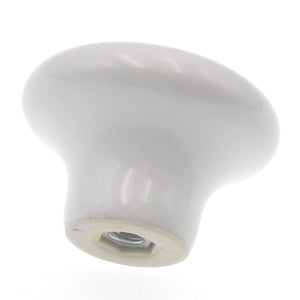 Hickory Hardware ENGLISH COZY Perilla redonda blanca para gabinete de porcelana de 1 1/4" P28-W