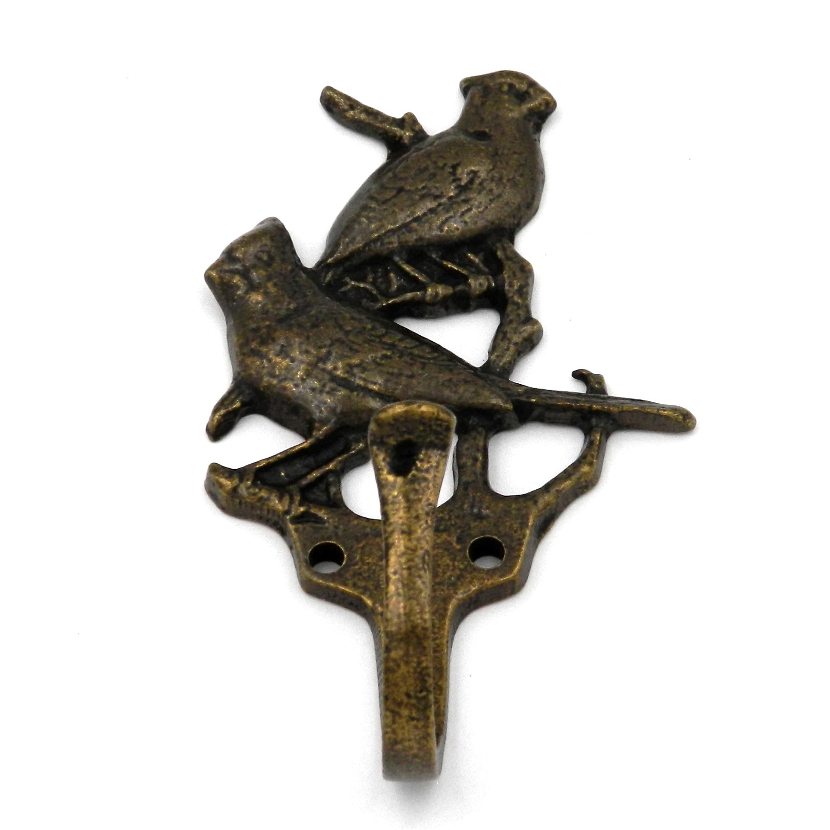 P28660-AB Antique Brass Solid Brass 4 1/8" Cardinal Wild Birds Hook Belwith