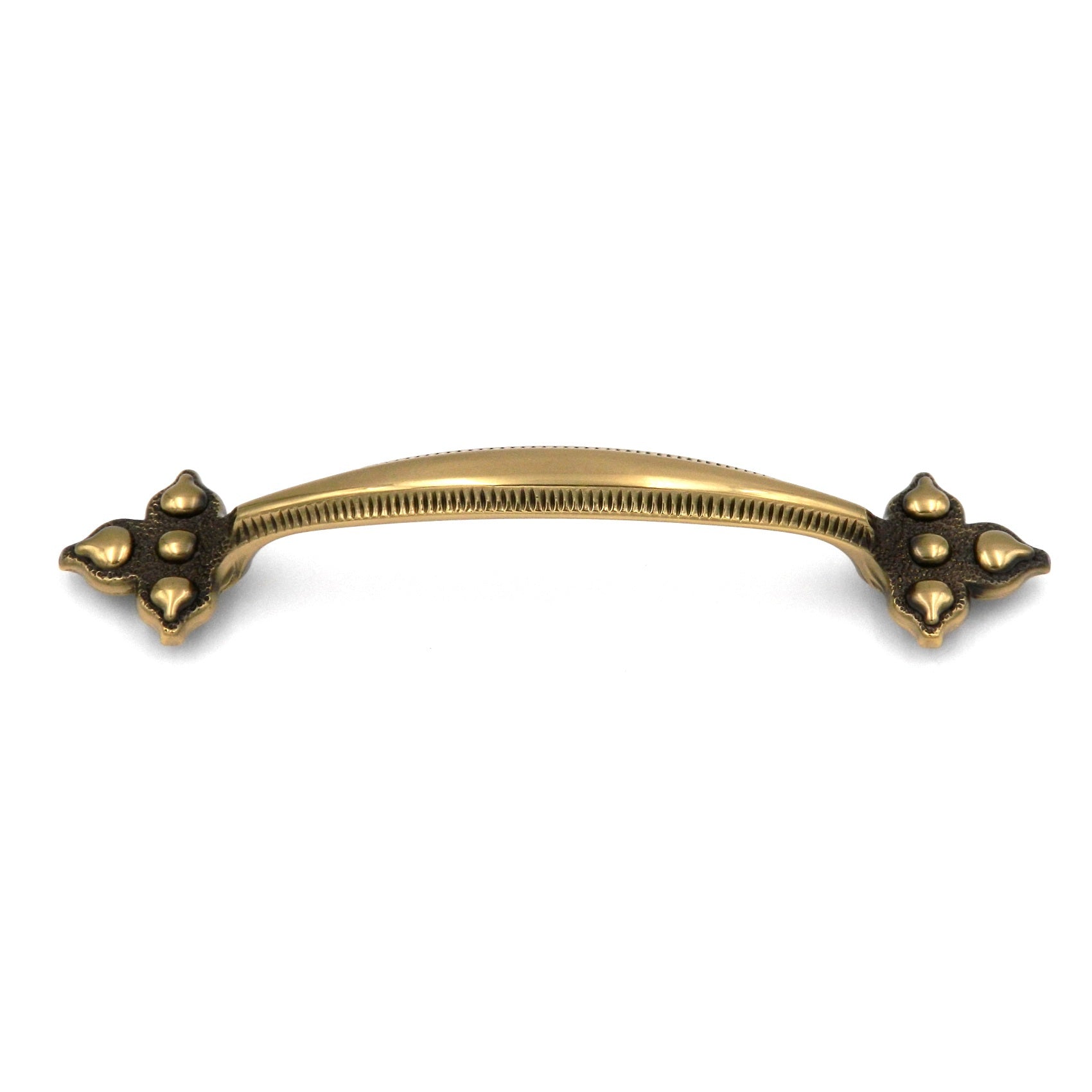 Keeler Spanish Gothic P3022-07 Sherwood Latón antiguo 5" (128 mm) cc Tirador de manija de latón macizo