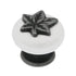 Hickory Hardware Country Casual Satin Pewter Antique, White 1 1/4" Leaf Cabinet Knob P3030-SPAW