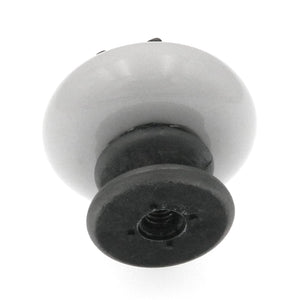 Hickory Hardware Country Casual Satin Pewter Antique, White 1 1/4" Leaf Cabinet Knob P3030-SPAW