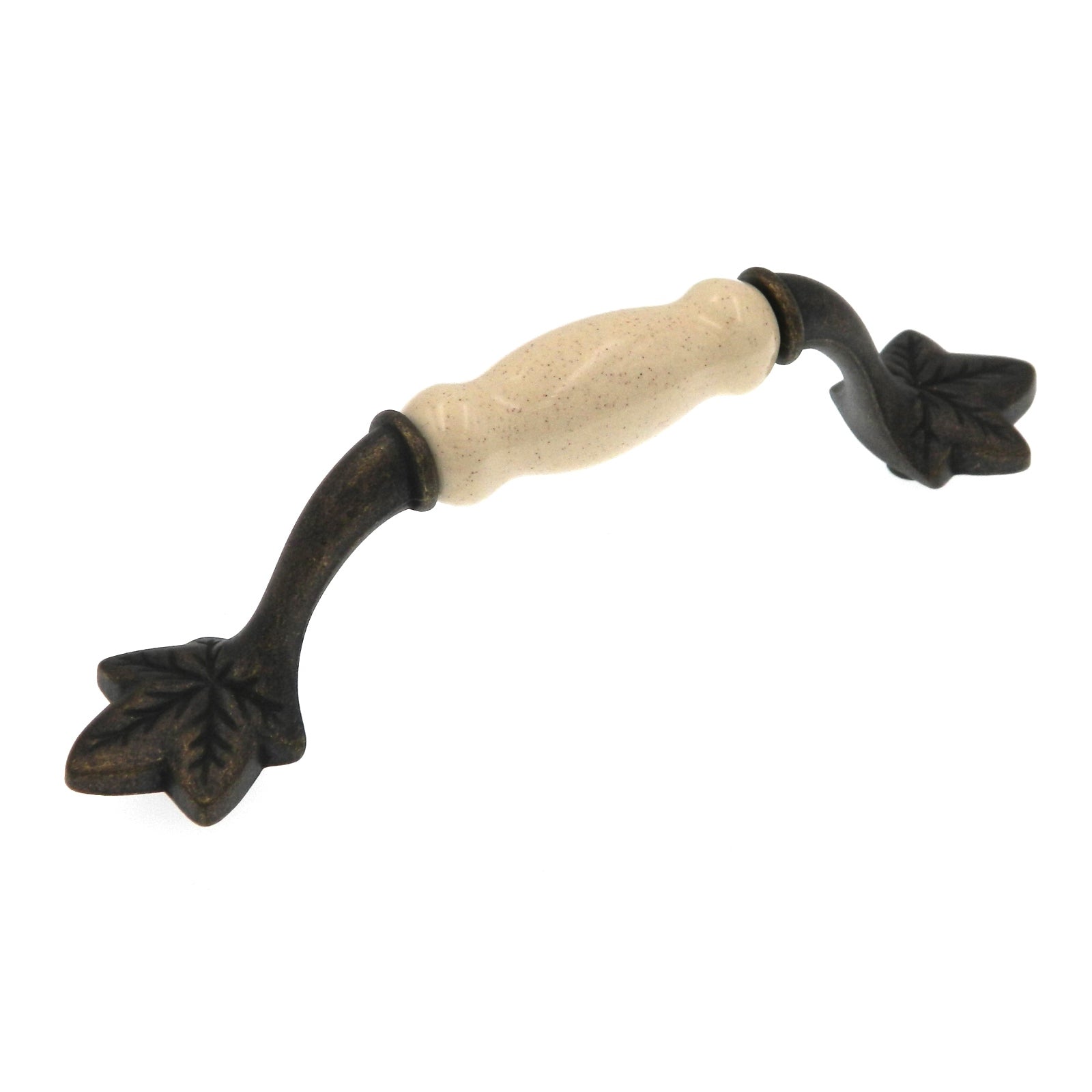 Hickory Country Casual Windover Antique, Porcelana de avena 3 3/4 "cc Leaf Pull P3032-WOAO