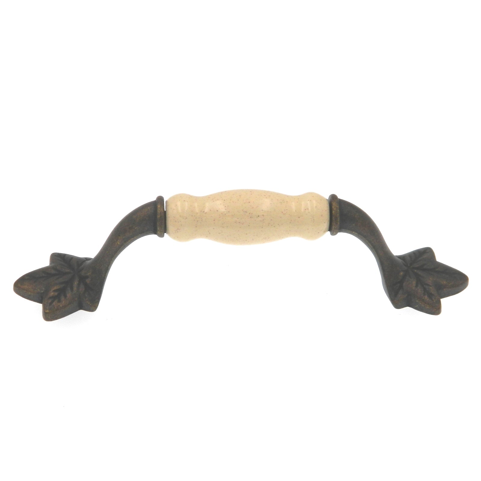 Hickory Country Casual Windover Antique, Porcelana de avena 3 3/4 "cc Leaf Pull P3032-WOAO