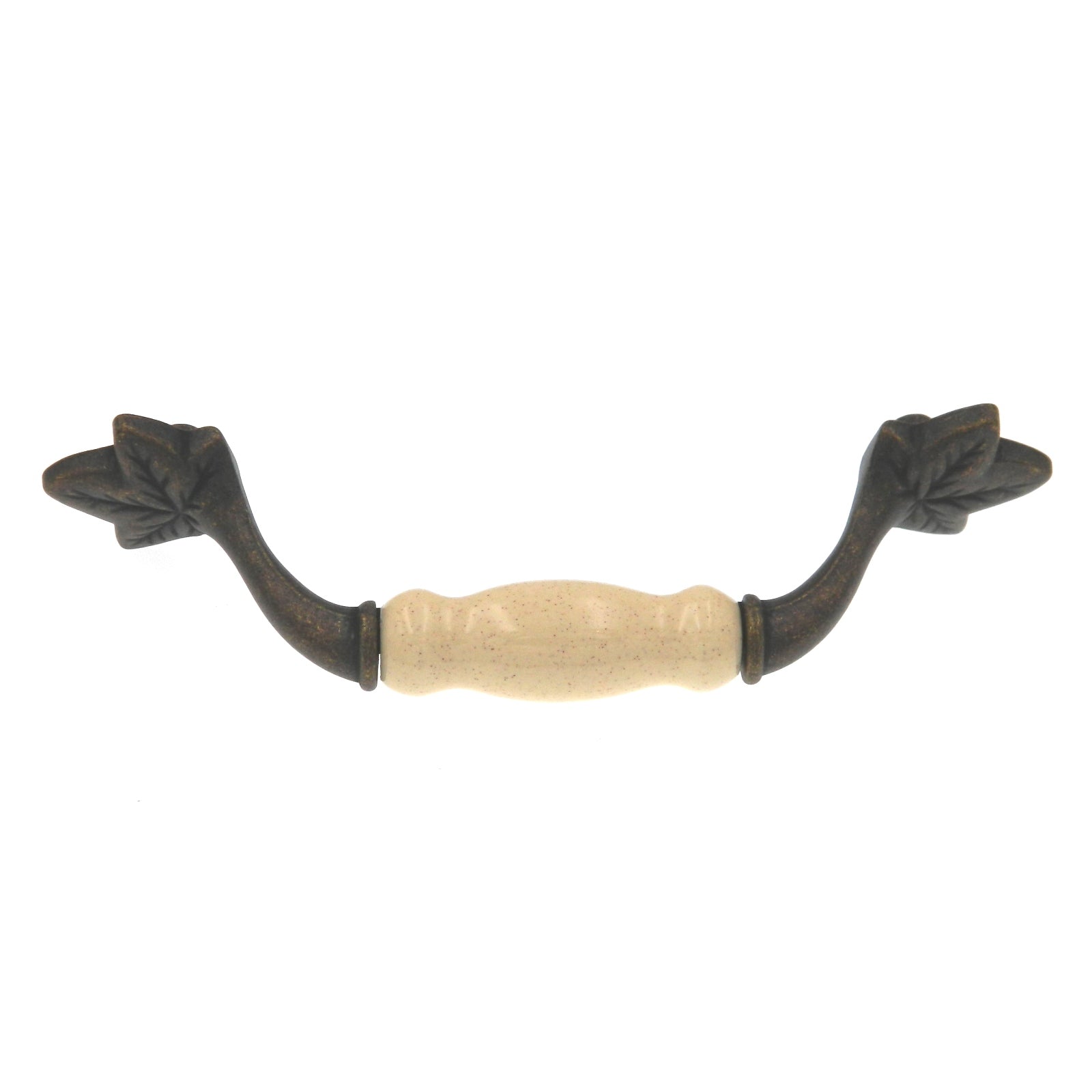 Hickory Country Casual Windover Antique, Porcelana de avena 3 3/4 "cc Leaf Pull P3032-WOAO