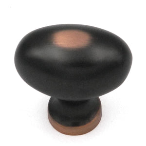 Hickory Hardware Williamsburg Oil Rubbed Bronze Highlighted Oval Smooth 1 1/4" Cabinet Knob P3054-OBH