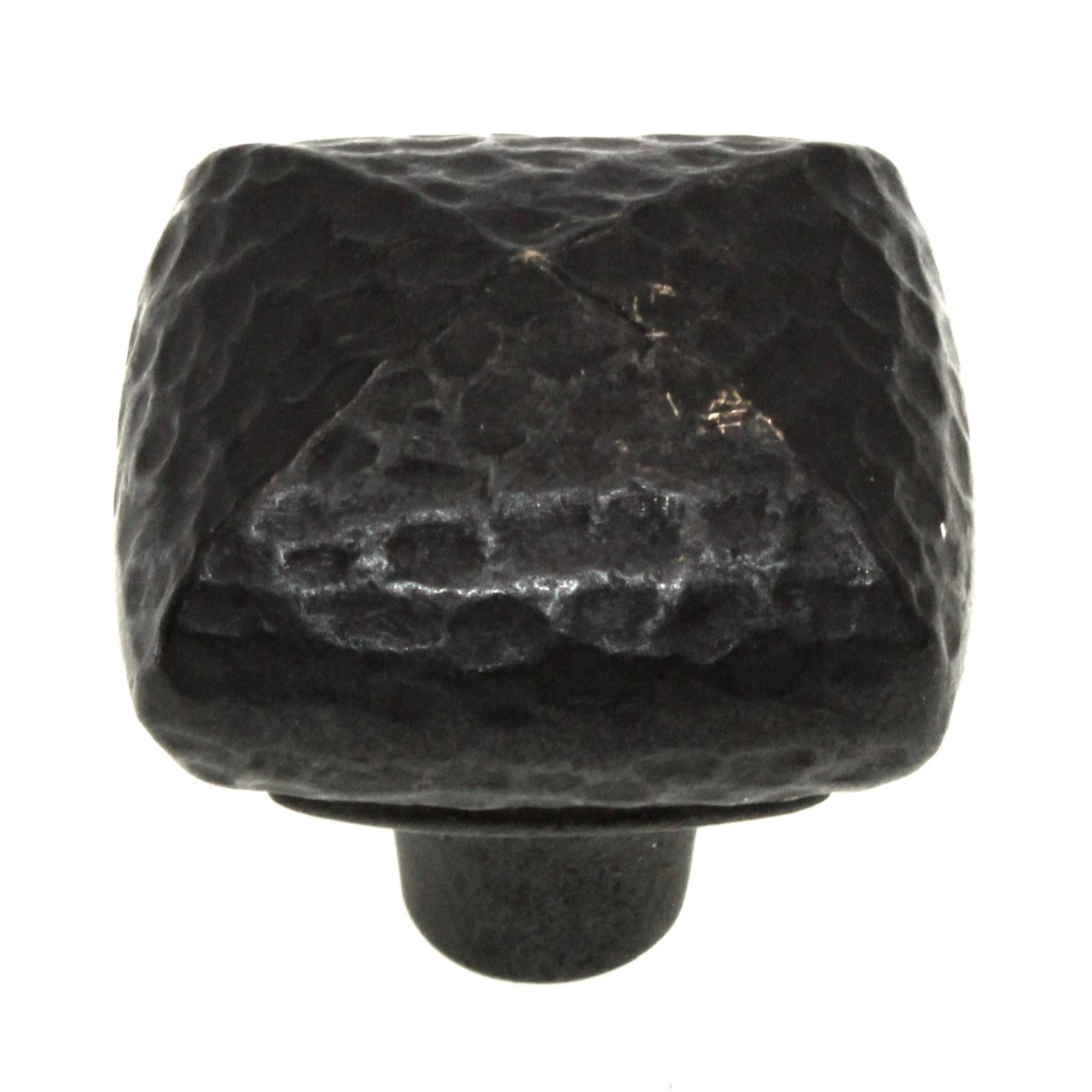 Hickory Hardware Mountain Lodge Black Iron 1 1/4" Hammered Cabinet Knob P3062-BI