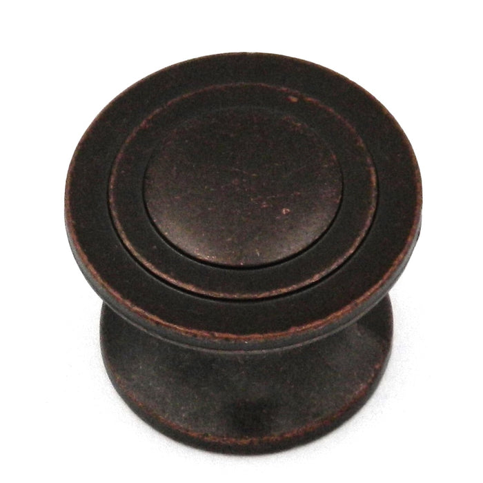 Hickory Hardware Deco 1 1/4" Dark Antique Copper Round Disc Cabinet Knob P3101-DAC
