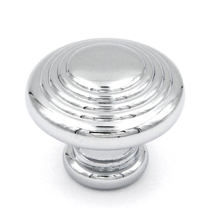 Hickory Hardware Fanfare Cabinet Knob P3103-CH 10 Pack Round Ringed 1 1/4" Chrome