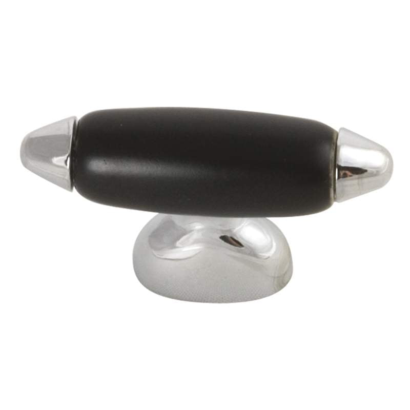 Hickory Hardware Aero Black & Silver Oval 1 1/2" Cabinet Knob P3390-CHB