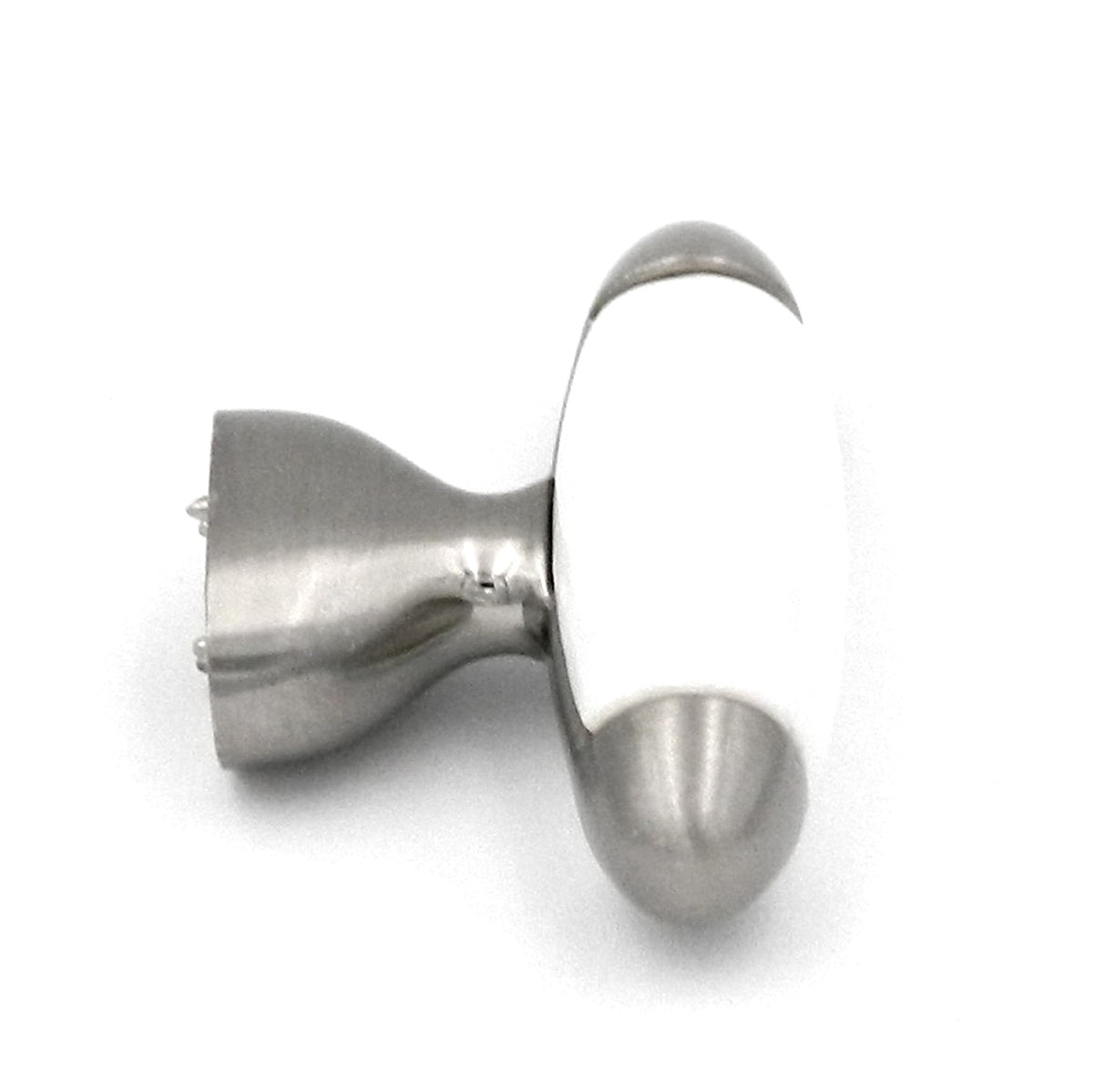 Hickory Hardware Aero 1 1/2" Satin Nickel and White Oval Cabinet Knob P3390-SNW