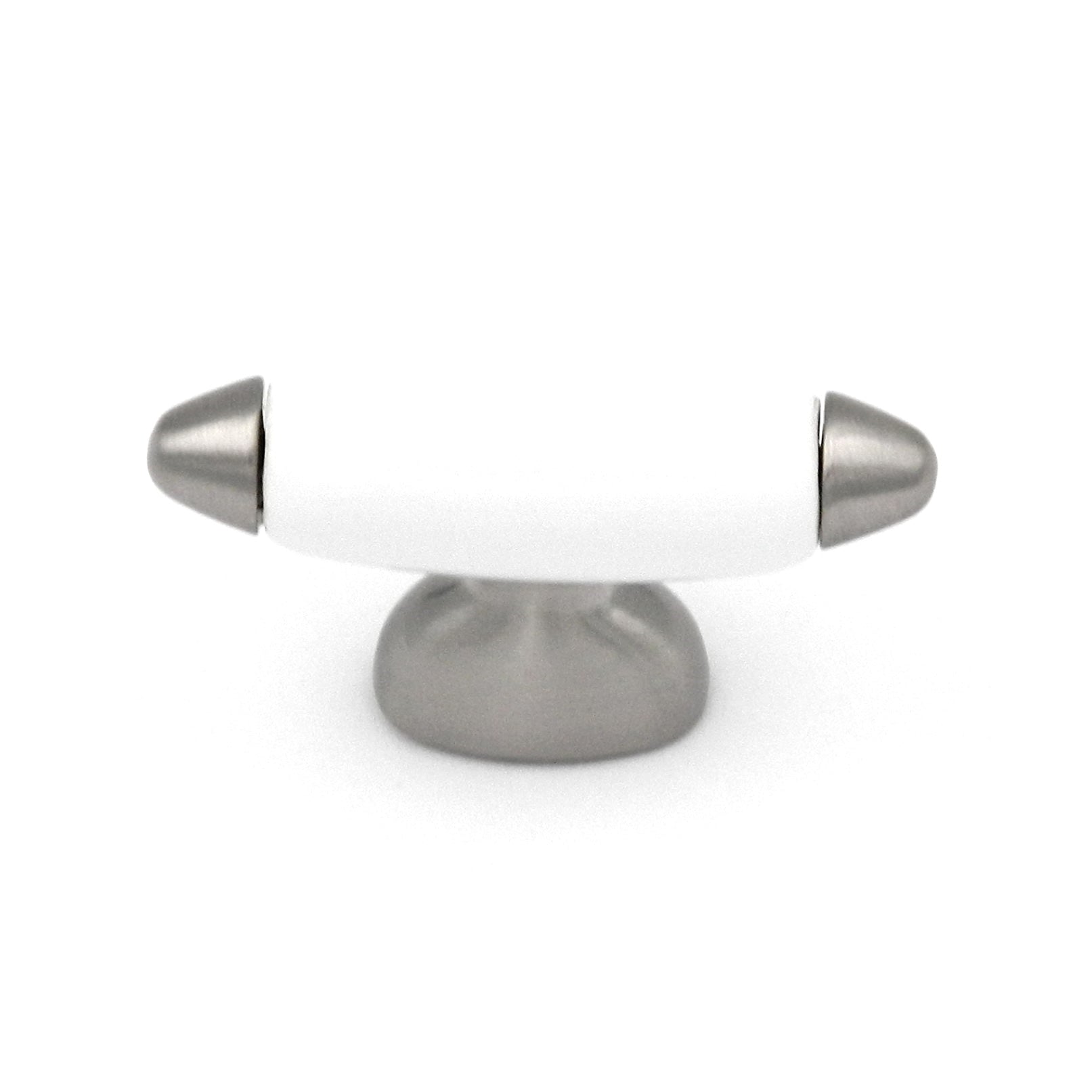 10 Pack Hickory Hardware Aero 2" Satin Nickel and White Rectangle Cabinet Knob P3391-SNW