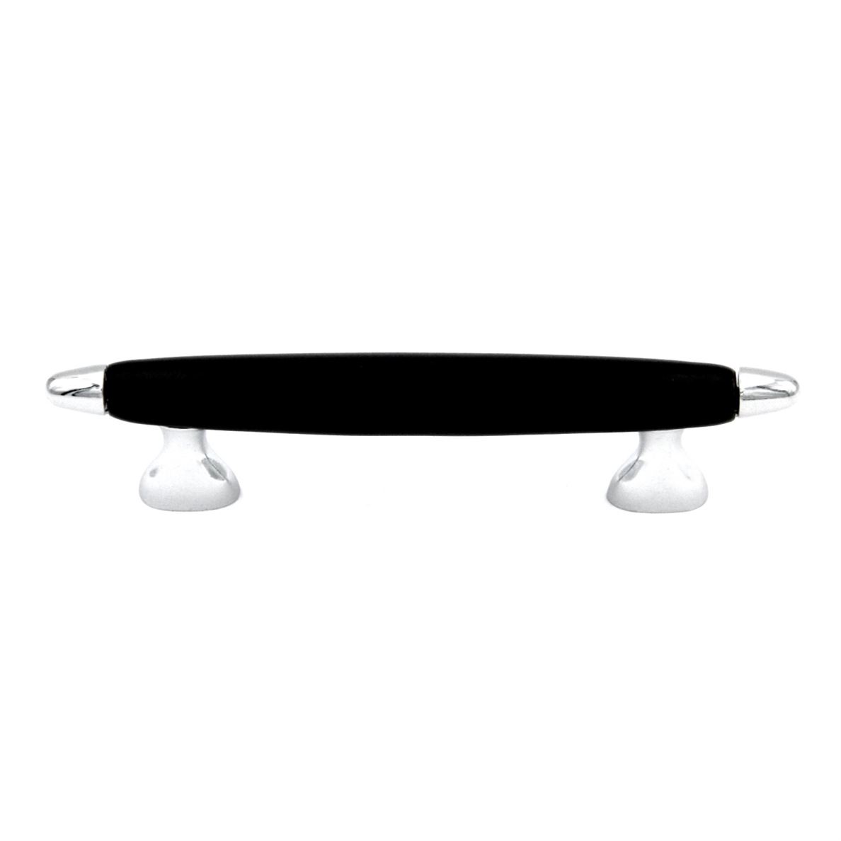 P3393-CHB Chrome 3 3/4"cc Cabinet Handles Pulls, Black Center Belwith Aero