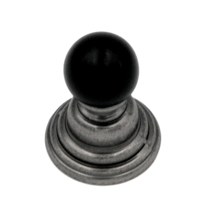 Hickory Hardware Gaslight P3410-BNVB Black Nickel Vibed Cabinet Knob with 5/8" Black Ball