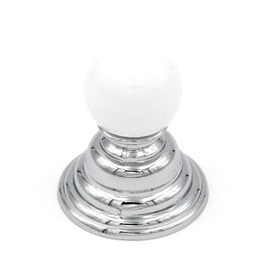 Hickory Hardware Gaslight P3411-CHW Chrome Cabinet Knob, 1 1/4" Base and White Ball Top