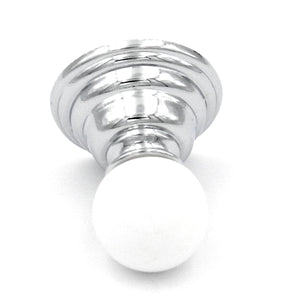 Hickory Hardware Gaslight P3411-CHW Chrome Cabinet Knob, 1 1/4" Base and White Ball Top