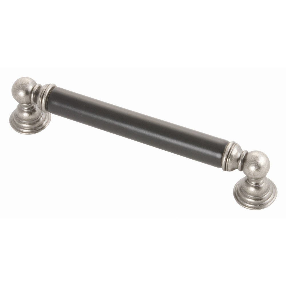 Hickory Gaslight Vibed de níquel negro y gabinete negro Tirador con manija de 5" (128 mm) cc P3414-BNVB