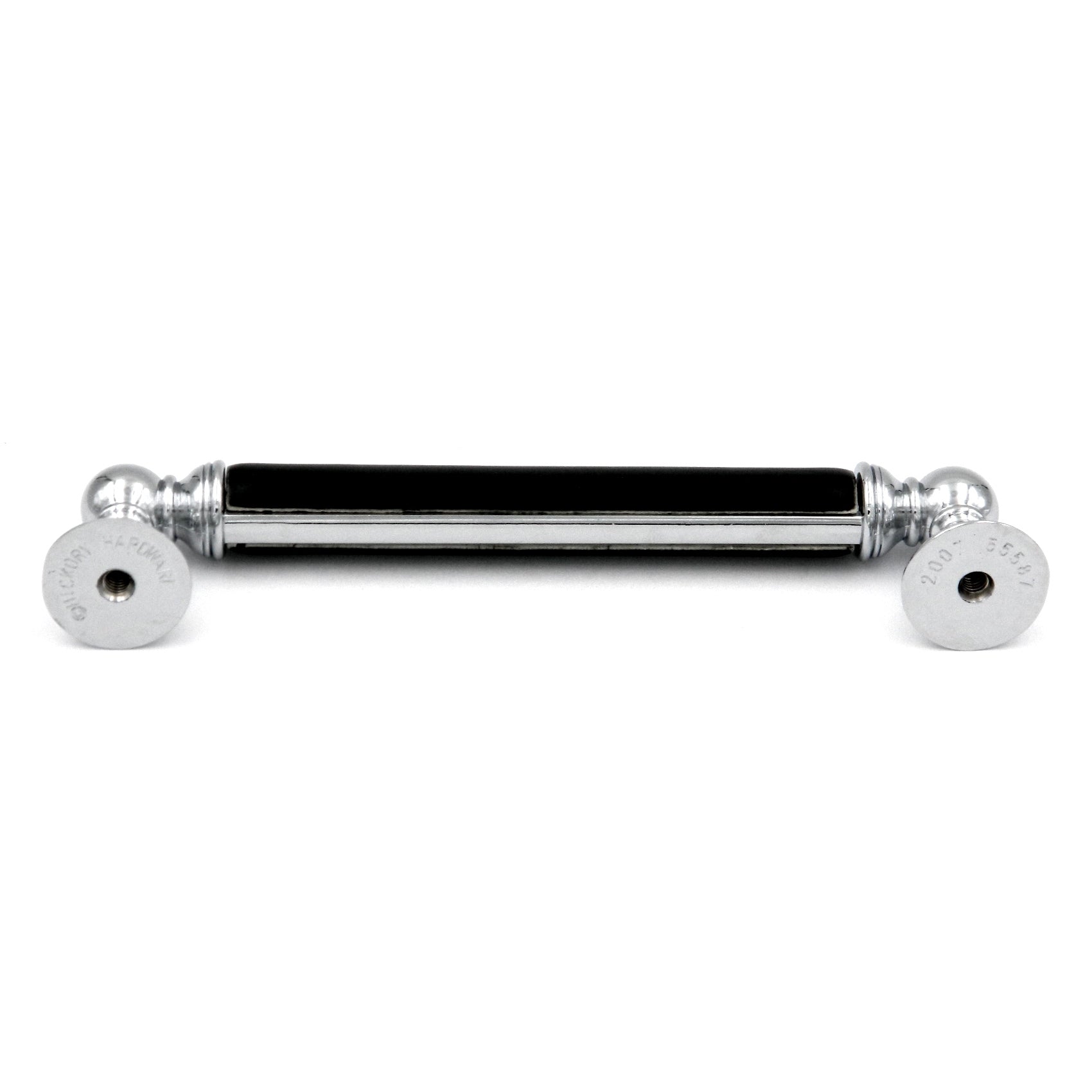 Hickory Gaslight P3414-CHB Tirador de manija de gabinete cromado, central negro de 5" (128 mm) cc
