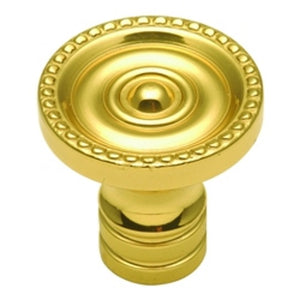 Keeler Savannah Polished Brass Round Disc 1 1/4" Solid Brass Cabinet Knob P35