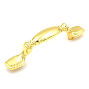 Hickory Hardware Queen Anne Polished Brass 3"cc Cabinet Handle Pull P362-PB