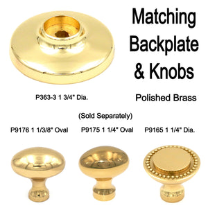 10 Pack Keeler Power & Beauty Polished Brass Oval Smooth 1 1/4" Solid Brass Cabinet Knob P9175