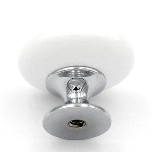 Hickory Hardware Eclectic Accents 1 3/8" Polished Chrome and White Round Cabinet Knob P3644-CHW